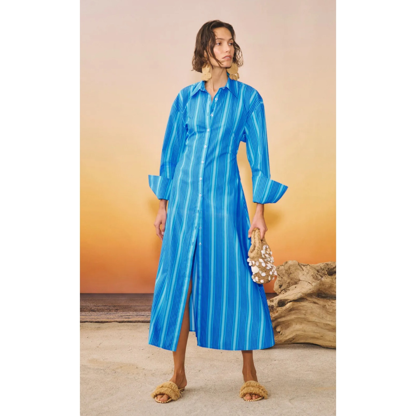 Simonmiller Loch Blue Stripe Maxi Dress Size M